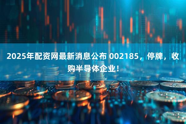 2025年配资网最新消息公布 002185，停牌，收购半导体企业！